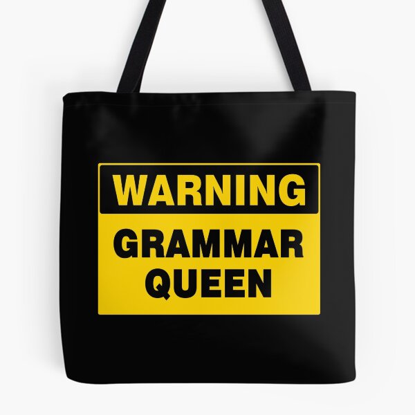 Item preview, WARNING SIGN, GRAMMAR QUEEN, INDUSTRIAL SIGNAGE, FUNNY designed and sold by AASparksDesigns.