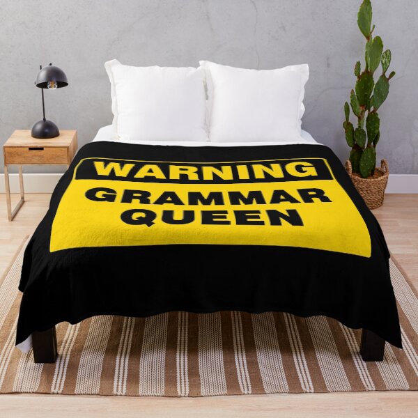 Item preview, WARNING SIGN, GRAMMAR QUEEN, INDUSTRIAL SIGNAGE, FUNNY designed and sold by AASparksDesigns.
