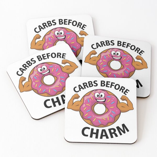 Item preview, Funny Carbs Before Charm Donut Flexing Cartoon Design designed and sold by badburropress.