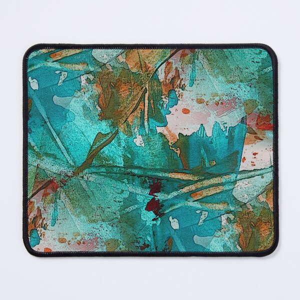 Item preview, Abstract Autumn Leaf Pattern in Aqua designed and sold by Artistestella.