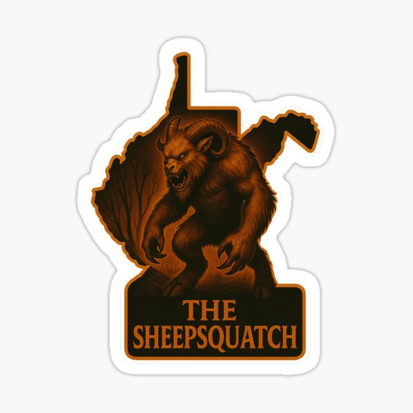 Item preview, The Sheepsquatch – West Virginia Cryptid Sticker designed and sold by Ashes & intent .
