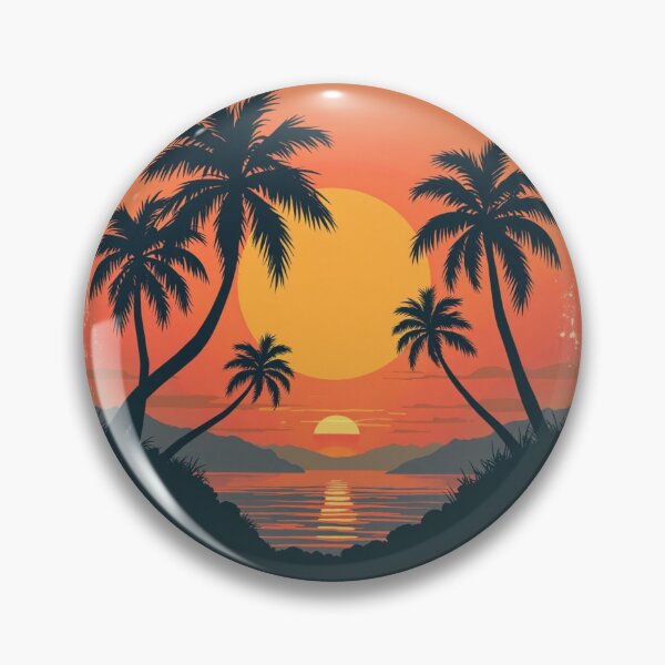 Item preview, Retro Sunset with Palm Trees - Vintage Vibes designed and sold by Arte Zen.