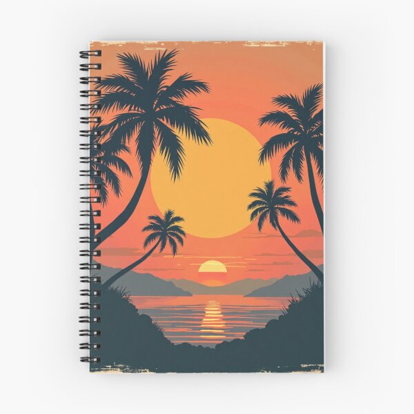 Item preview, Retro Sunset with Palm Trees - Vintage Vibes designed and sold by Arte Zen.