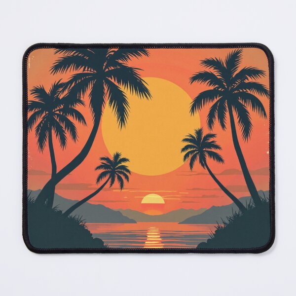 Item preview, Retro Sunset with Palm Trees - Vintage Vibes designed and sold by Arte Zen.