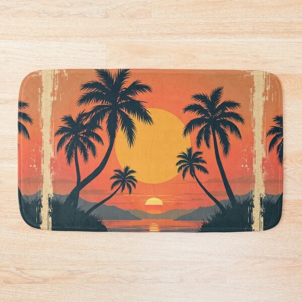 Item preview, Retro Sunset with Palm Trees - Vintage Vibes designed and sold by Arte Zen.