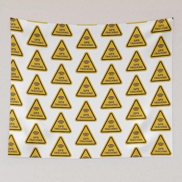 Item preview, GPS Tracking Yellow Warning Sign Vector designed and sold by THP Creative.