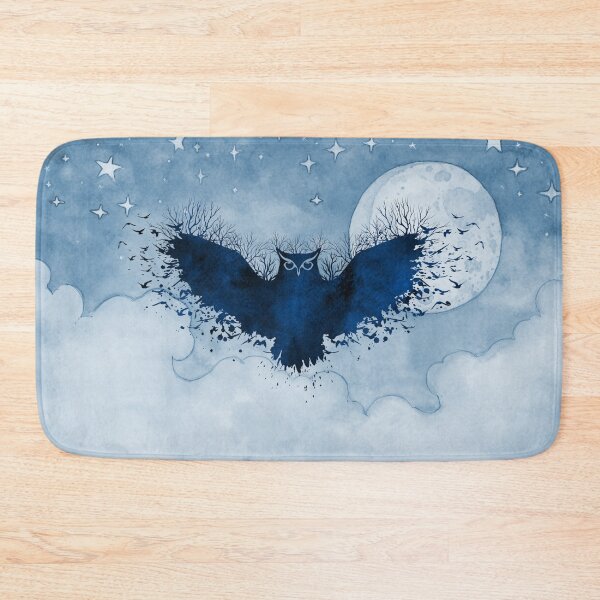 Item preview, Blue Fairy Tale Owl with Trees and Birds designed and sold by Pixelchicken.