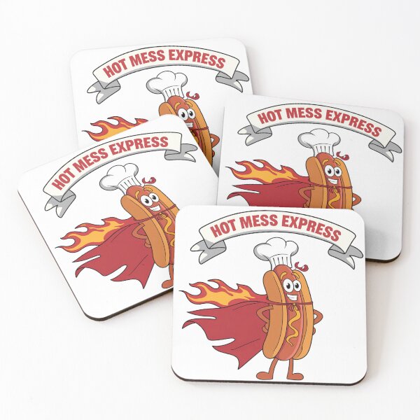 Item preview, Funny Hot Mess Express Chef Hat Flaming Hot Dog Cartoon Design designed and sold by badburropress.