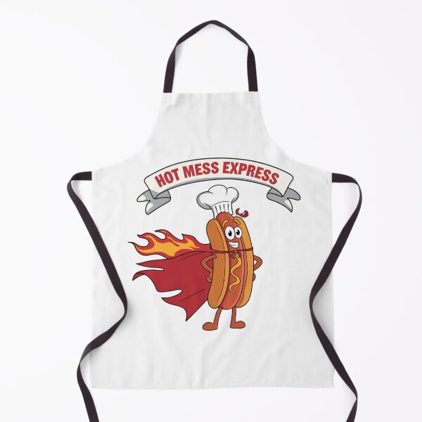 Item preview, Funny Hot Mess Express Chef Hat Flaming Hot Dog Cartoon Design designed and sold by badburropress.