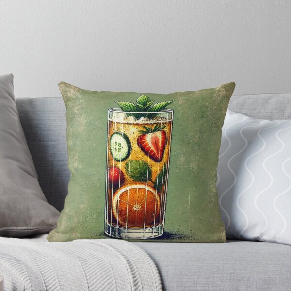 Item preview, Vintage Inspired English Pimm’s Cup Signature Drink Illustration  designed and sold by GildedStraw.