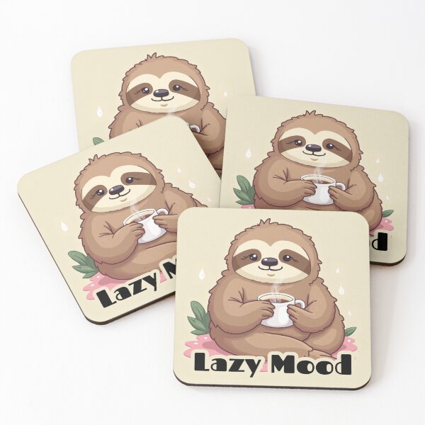 Item preview, Funny Coffee Sloth Cartoon - Lazy Mood designed and sold by Arte Zen.