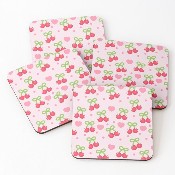 Item preview, Pink hearts and cherries  designed and sold by Mad_About_Plaid_Coloring.