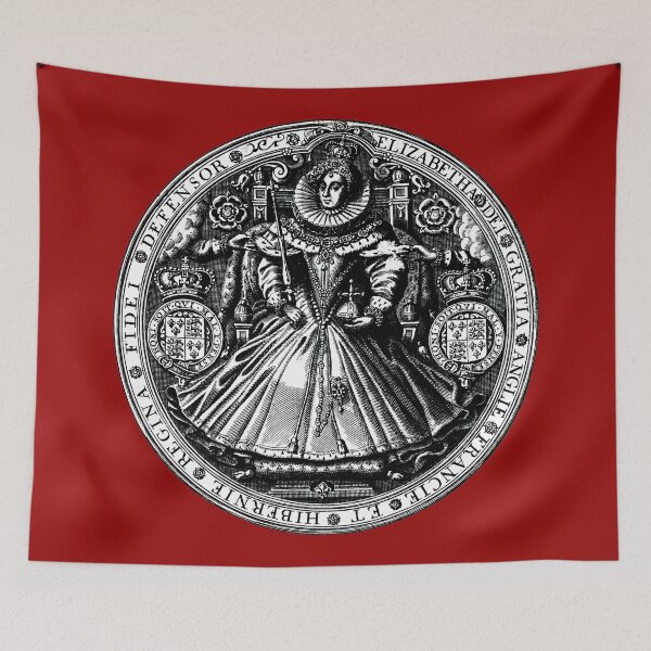 Item preview, Tudor Medallion Queen Elizabeth I on the Throne designed and sold by Pixelchicken.