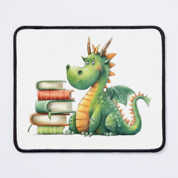 Item preview, Cartoon Dragon Book Hoarder designed and sold by Boddicca.