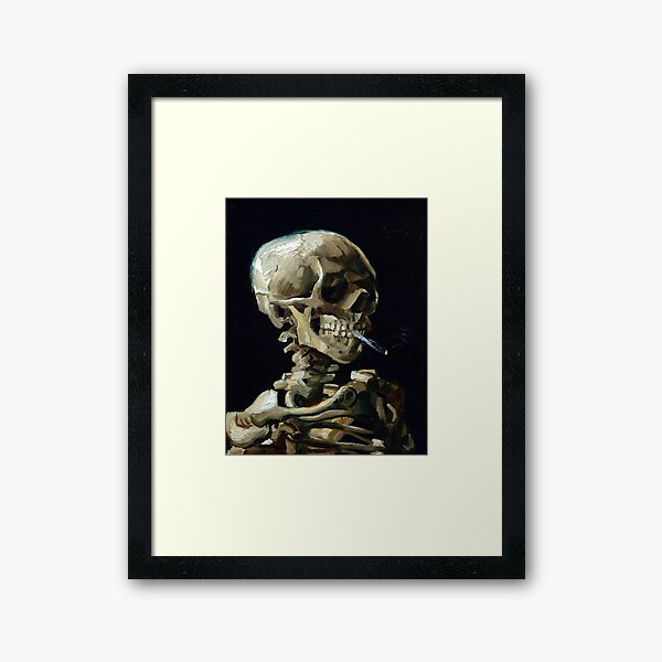 Artikel-Vorschau von „Schädel eines Skeletts mit brennender Zigarette“ | Van Gogh Halloween-Kunst für Erwachsene, designt und verkauft von Gascondi.