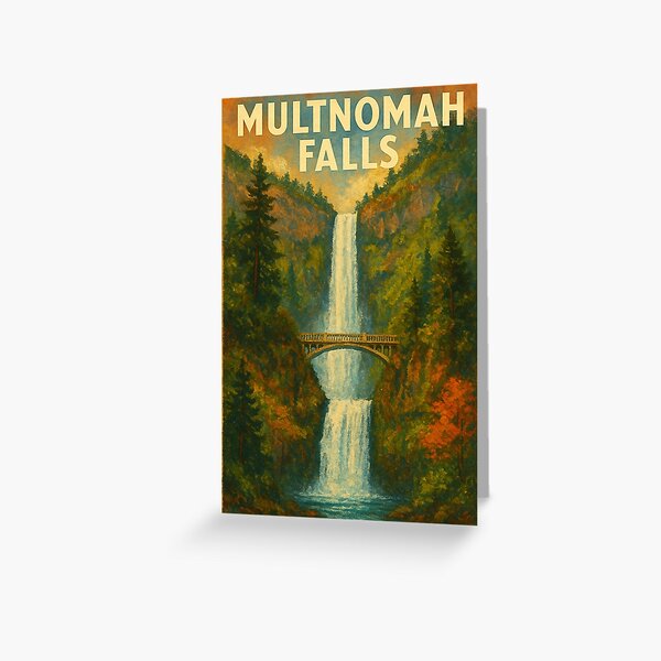Item preview, Multnomah Falls Oregon Columbia River Gorge Scenic Waterfall Autumn Landscape USA designed and sold by Aryabek.