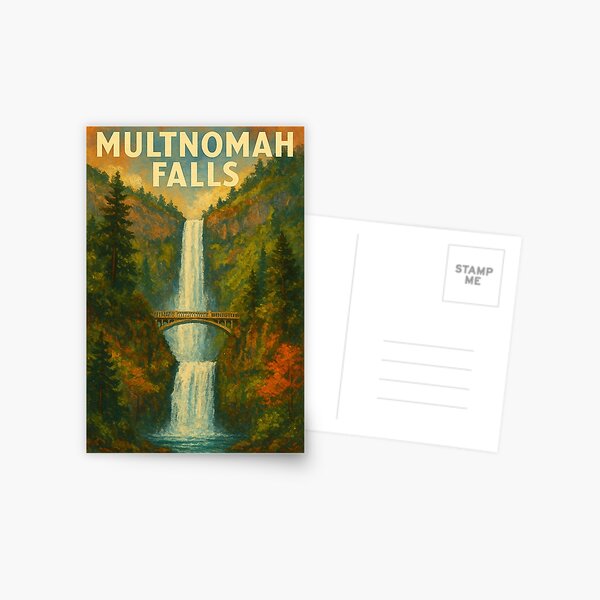 Item preview, Multnomah Falls Oregon Columbia River Gorge Scenic Waterfall Autumn Landscape USA designed and sold by Aryabek.