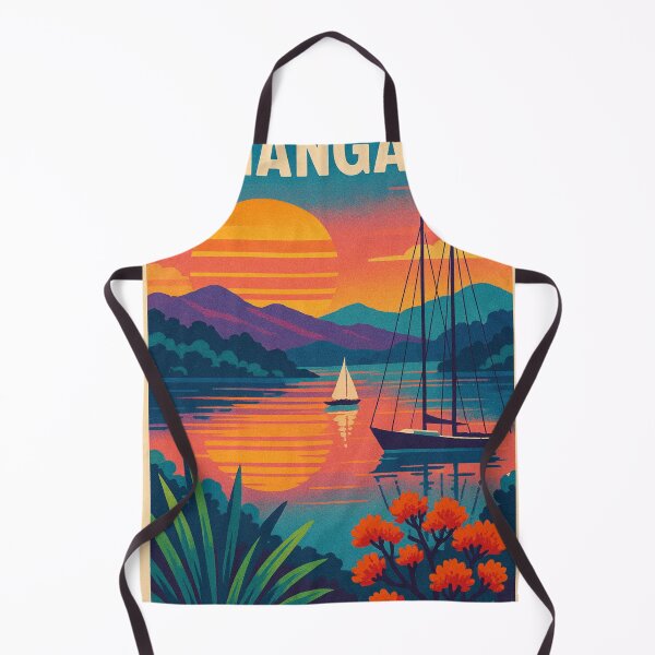 Item preview, Whangārei Harbor Northland New Zealand Tropical Sunset with Sailboats and Flowers designed and sold by Aryabek.