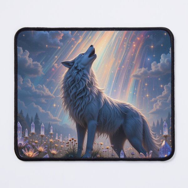 Item preview, majestic wolf stands in a mystical field designed and sold by InezPhotography.