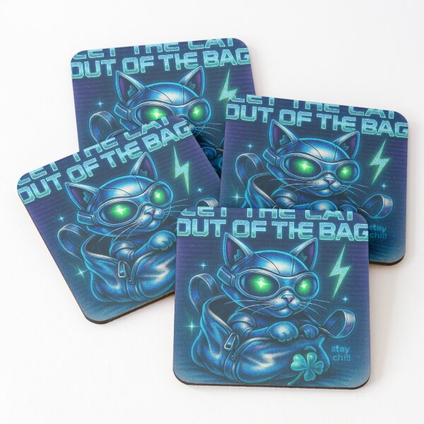 Item preview, Cyber Cat Unleashed | Y2K Futuristic Holographic  designed and sold by 50ファイターJP.