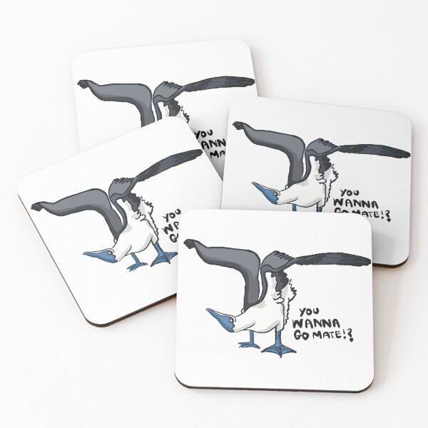 Item preview, Angry blue footed booby bird designed and sold by OddStickerHub.