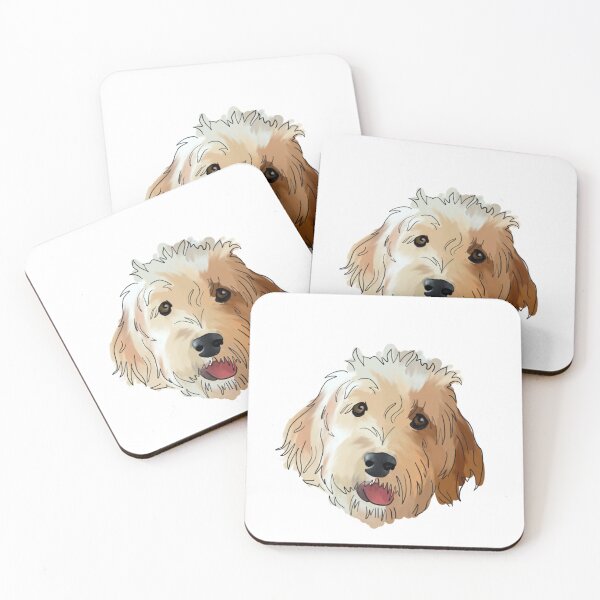 Item preview, Dog portrait golden doodle designed and sold by sophdesignsart.