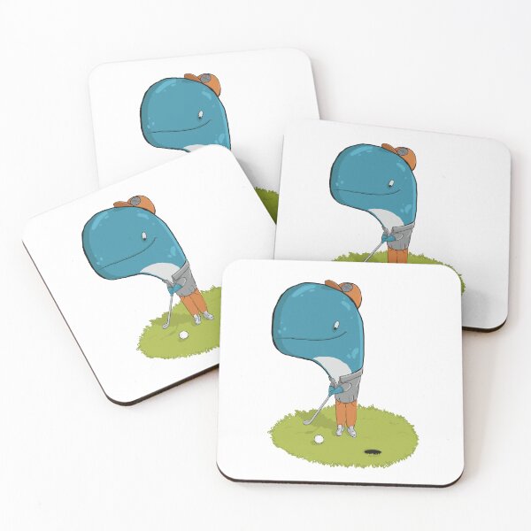 Artikelvorschau, Großer Blauwal-Typ, der Golf spielt entworfen und verkauft von OddStickerHub.