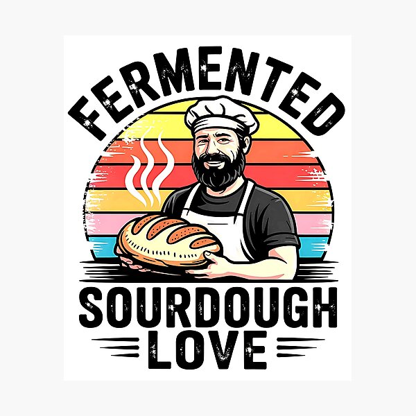 Item preview, Fermented Sourdough Love Retro Baking Gift for Bread Lovers designed and sold by Taans-Creation.