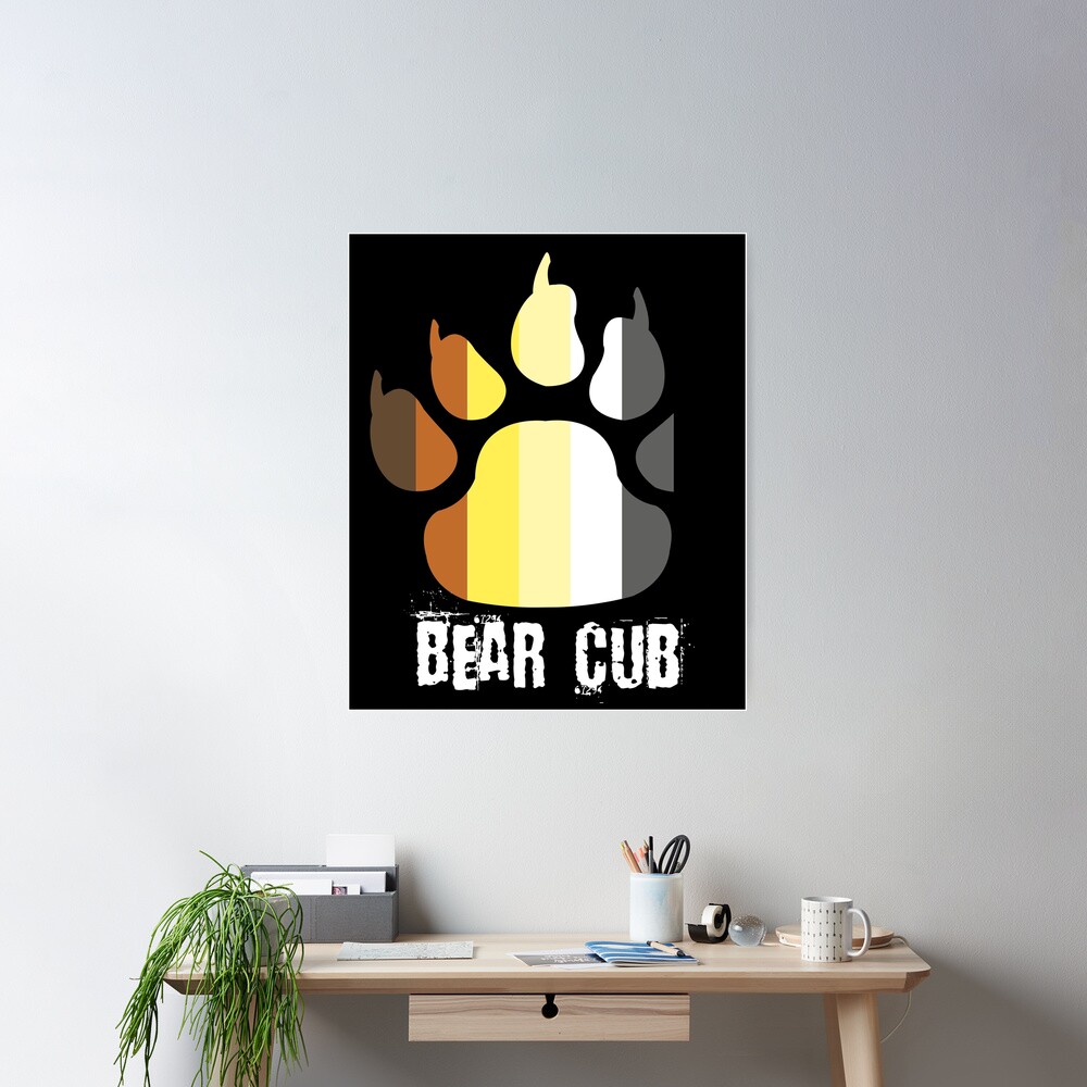 Vintage Retro Gay Bear Cub Paw Pride Flag 