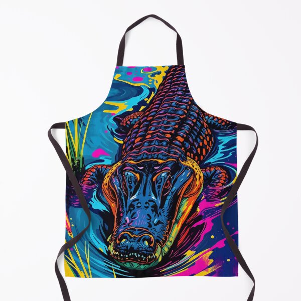 Item preview, Psychedelic Neon Alligator in Swamp Water designed and sold by WildlifeInc.
