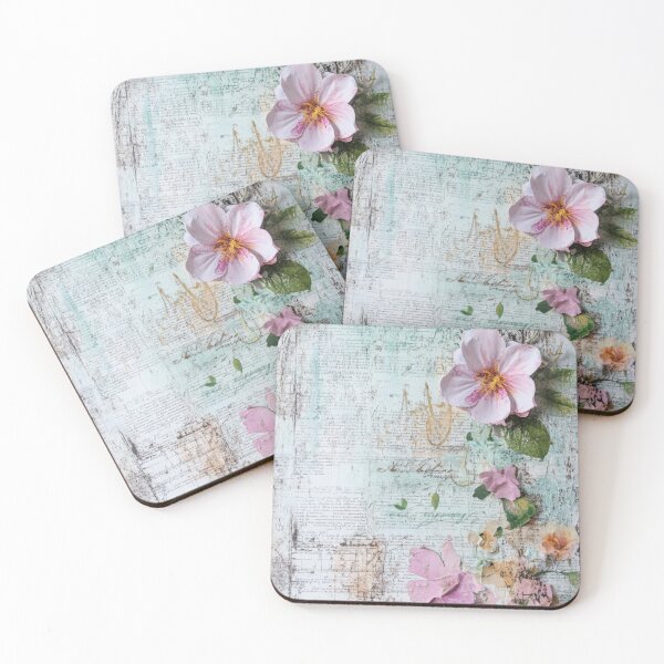 Item preview, Distressed Scrapbook Style Flower Pattern designed and sold by LittleCactiDesignCo.