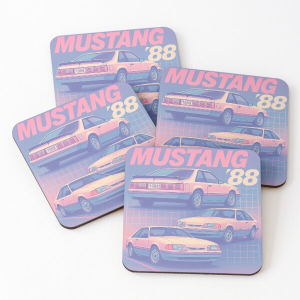 Item preview, 1988 Foxbody Mustang Vaporwave Aesthetic | Retro Muscle Car Art designed and sold by TheArtOfCar.