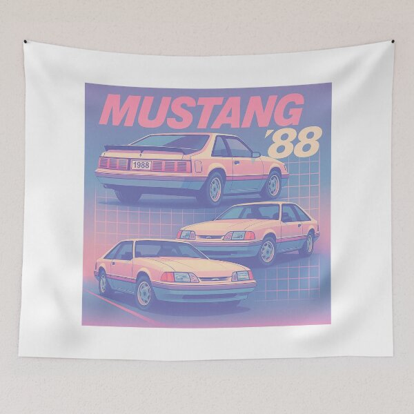 Item preview, 1988 Foxbody Mustang Vaporwave Aesthetic | Retro Muscle Car Art designed and sold by TheArtOfCar.