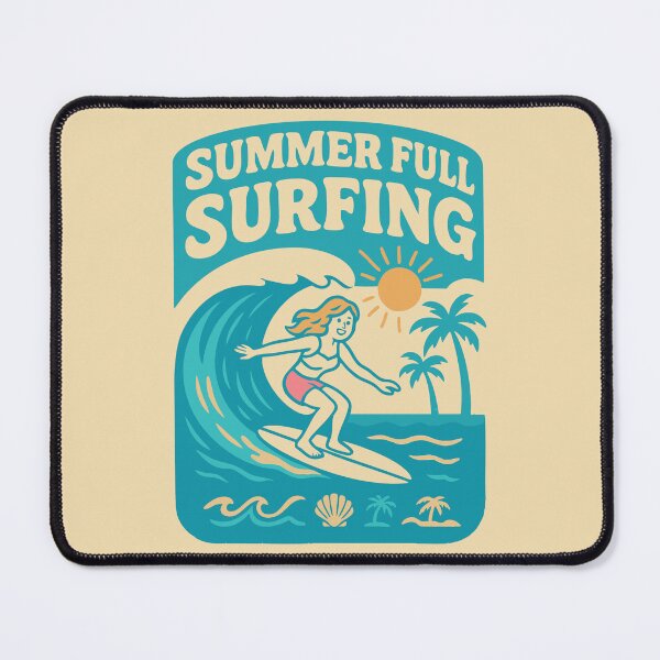 Item preview, Summer Full of Surfing | Retro Female Surfer Beach Vibes Design designed and sold by JOOKDesign.