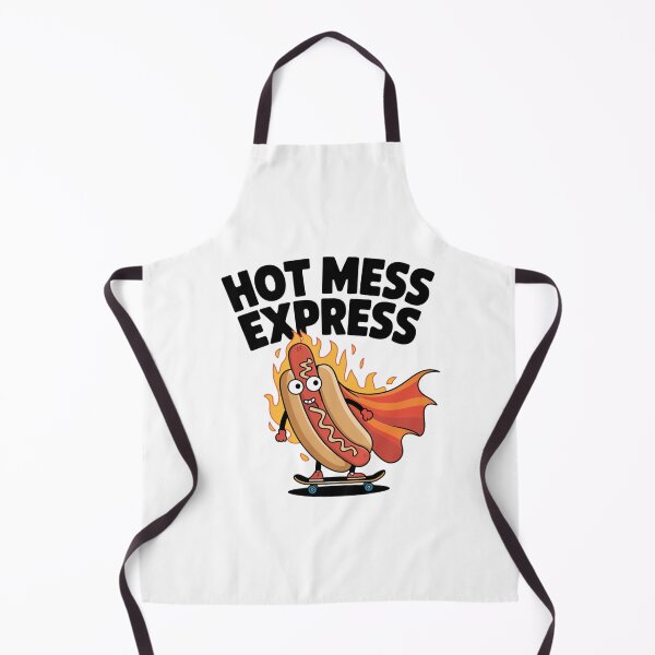 Item preview, Funny Hot Mess Express Skateboard Hot Dog Cartoon Design designed and sold by badburropress.