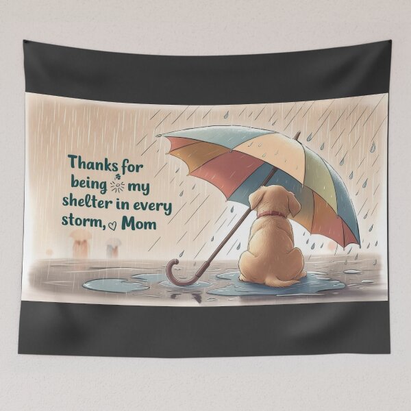 Item preview, Maternal Shelter Puppy Under Rain Tender Illustration designed and sold by All Creative Designer.