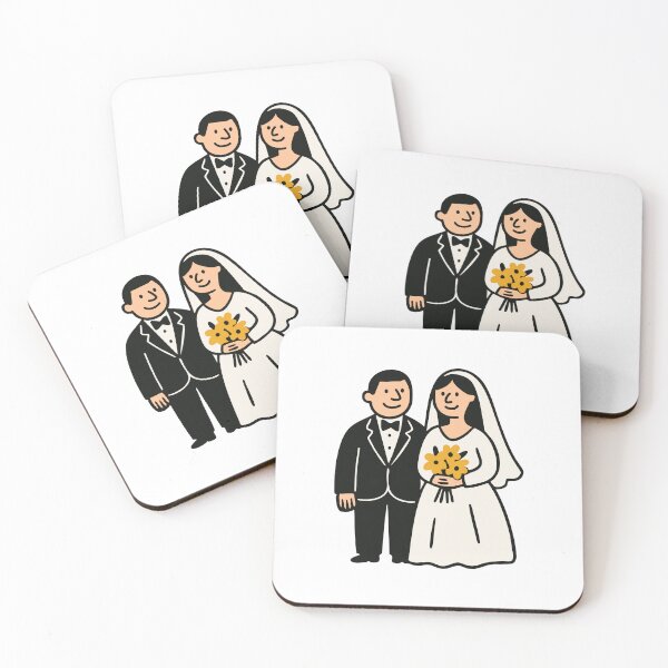 Item preview, Wedding Bliss | Bride and Groom Romantic Couple Illustration Design designed and sold by JOOKDesign.