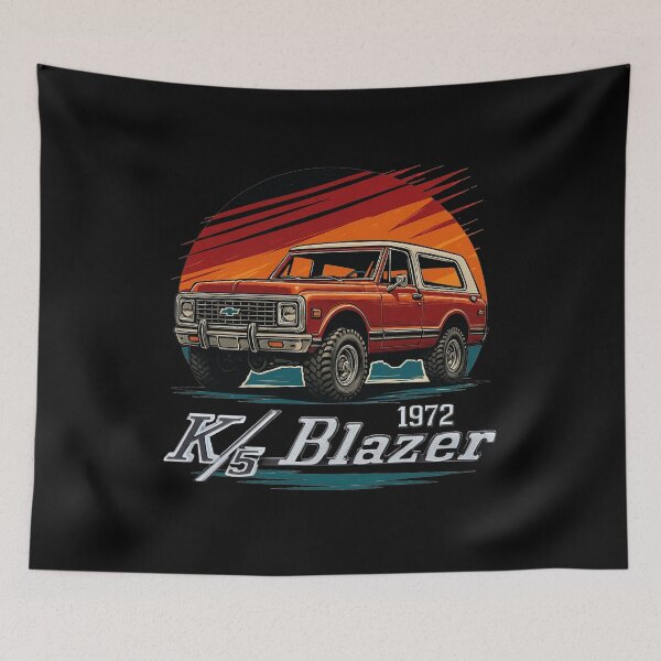 Item preview, 1972 K5 Blazer Retro Sunset Illustration | Classic Chevy Off-Road Legend designed and sold by TheArtOfCar.