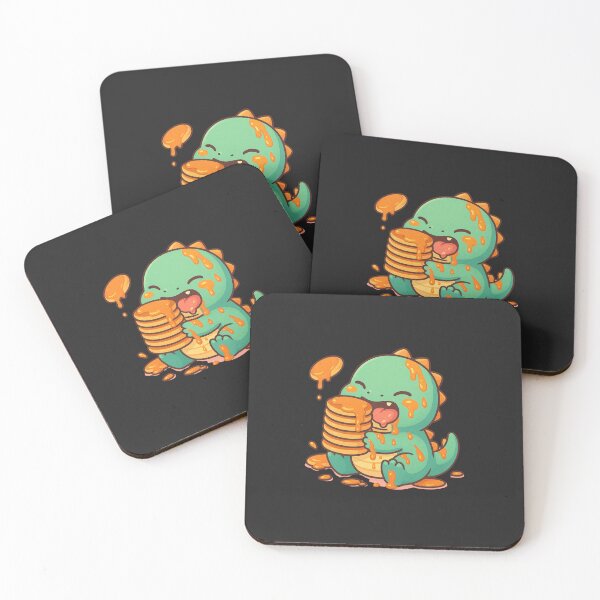 Item preview, Pancake Tower Attack | Cute Chubby Dinosaur Eating Pancakes designed and sold by ColorSplash123.