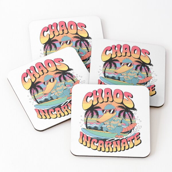 Item preview, Chaos Incarnate Platypus Surfing Retro Design designed and sold by WildlifeInc.