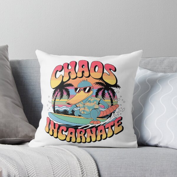 Item preview, Chaos Incarnate Platypus Surfing Retro Design designed and sold by WildlifeInc.
