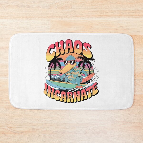 Item preview, Chaos Incarnate Platypus Surfing Retro Design designed and sold by WildlifeInc.