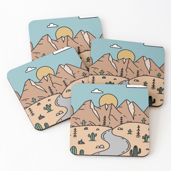 Item preview, Minimalistic desert mountain scape designed and sold by Bizzybuys1.