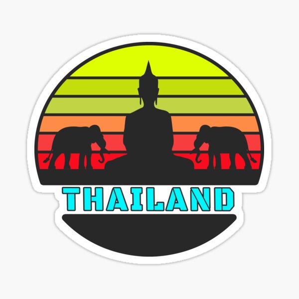 Thailand Buddha with elephants Sticker