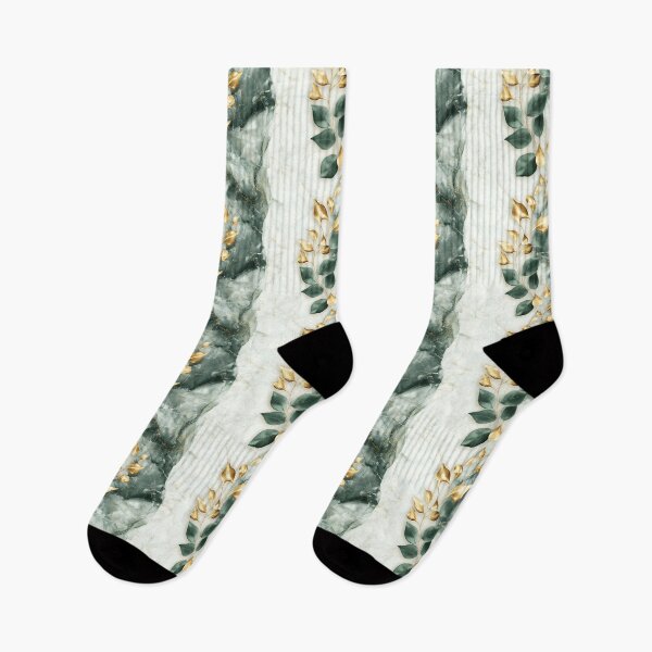 Item preview, Green Gold Leaves on Marble Design designed and sold by Eclectic Monkey.