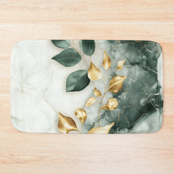 Item preview, Green Gold Leaves on Marble Design designed and sold by Eclectic Monkey.