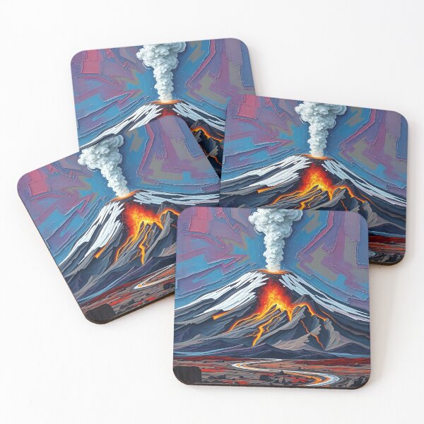 Item preview, Eruption in Motion – Fiery Volcano Landscape Art designed and sold by WildlifeInc.