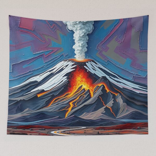Item preview, Eruption in Motion – Fiery Volcano Landscape Art designed and sold by WildlifeInc.