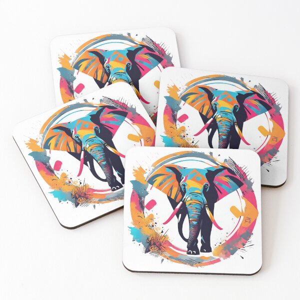 Item preview, Elephant surrounded by colors designed and sold by Travis Drew Designs.
