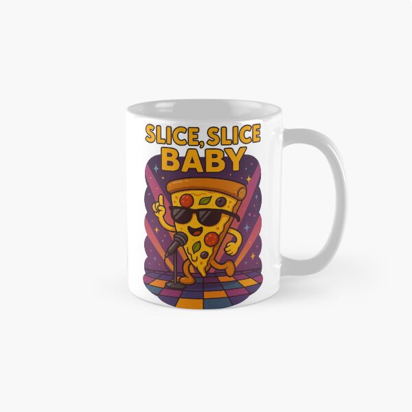 Item preview, Slice Slice Baby Funny Pizza Singing – Retro Vintage Cartoon Design designed and sold by Patternicity.